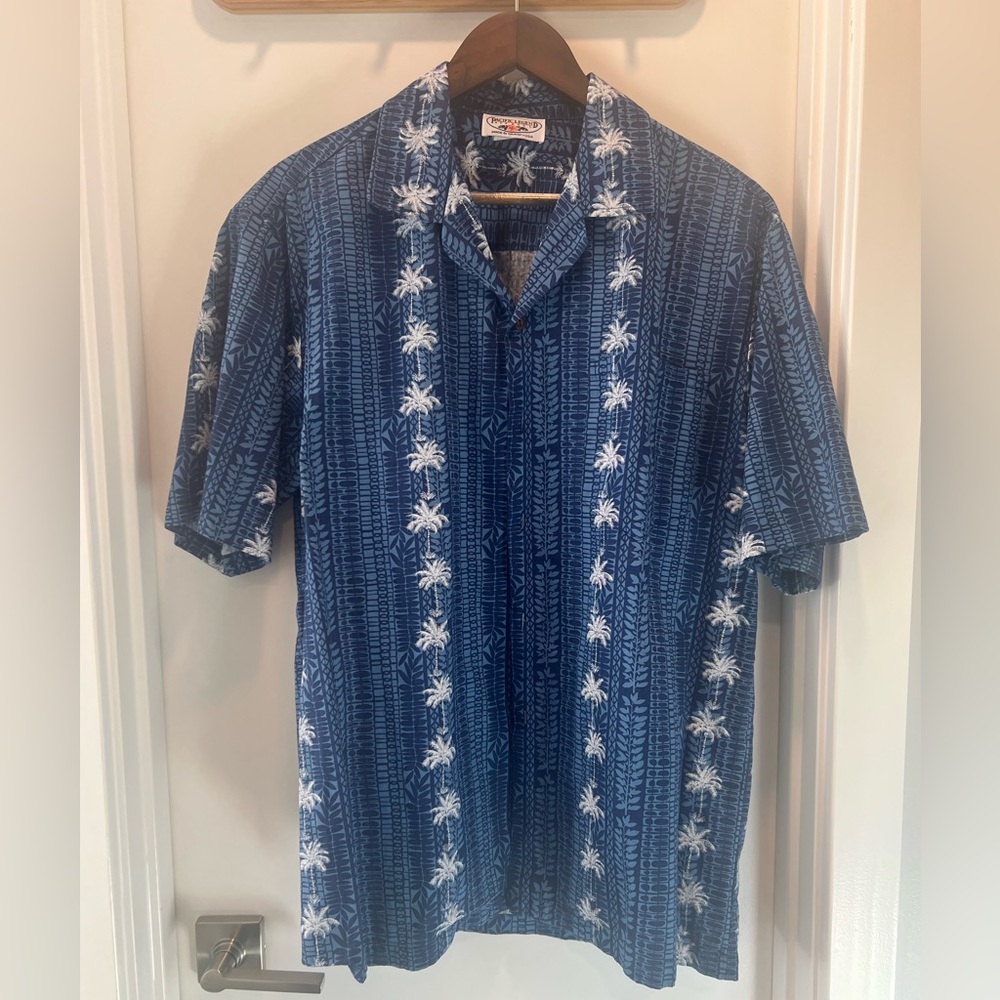Vintage Pacific Legend Embroidered Palm Hawaiian Shirt L